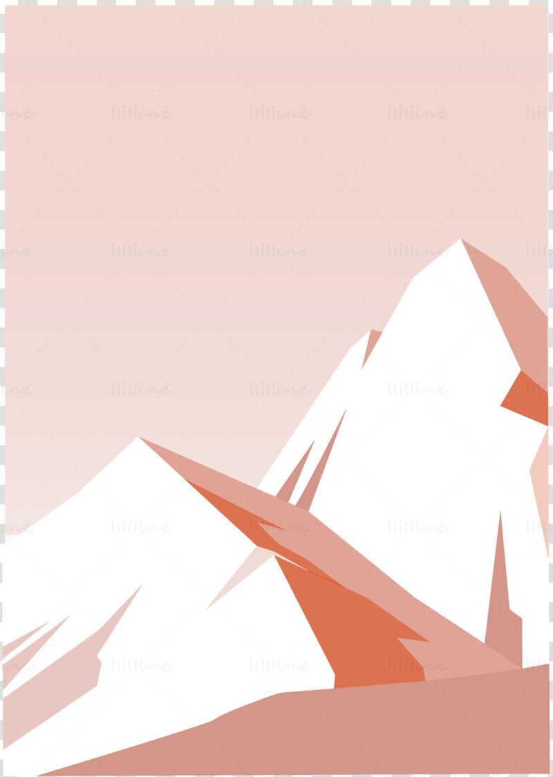 Flat Mountain illustration  designed by Adobe Illustrator.