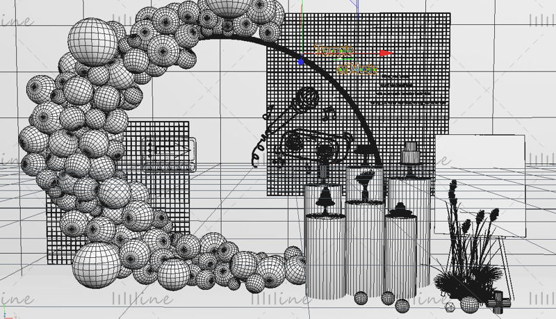 Multi-format c4d frisk stil 3d musikk tema fotoscenemodell