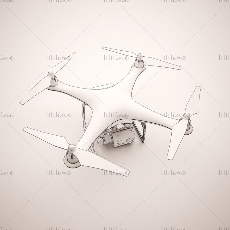 3D model letadla na dálkové ovládání UAV