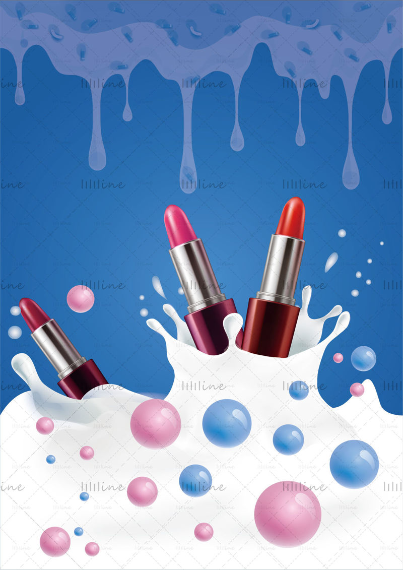 Cosmetische lippenstift vector poster