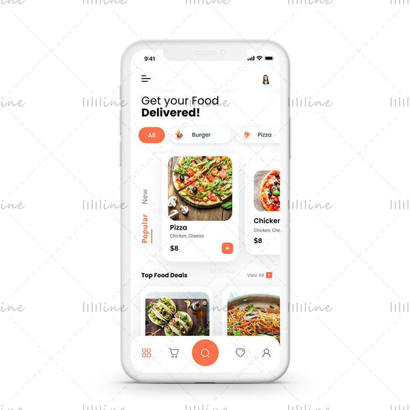 App-ontwerp voor eten bezorgen