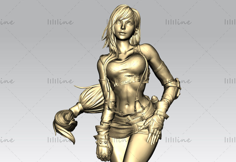 蒂法最终幻想雕像 3D 模型可3D打印模型手办