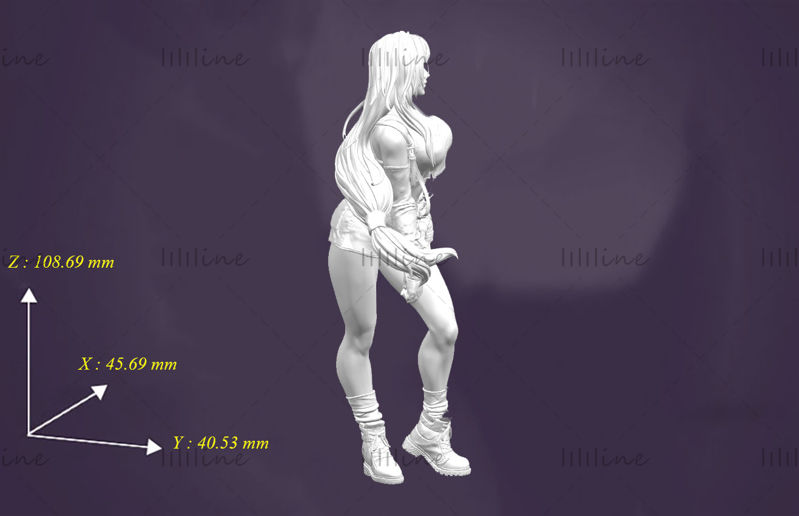 Tifa Final Fantasy szobor 3D modell Nyomtatásra kész 3D -s modell