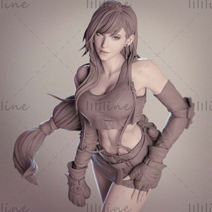 3D model sochy Tifa Final Fantasy Připraven k tisku 3D tiskový model