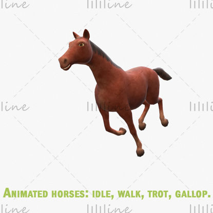 Horse Animated 3D Model