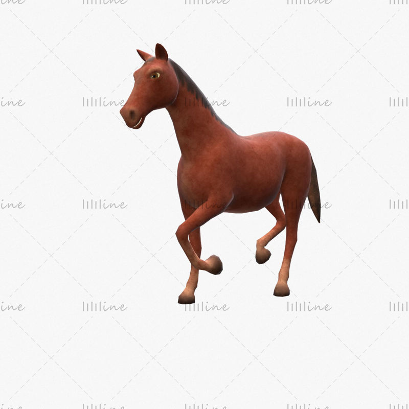 Лошадь Анимированная 3D Модель
