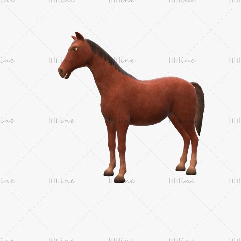 Лошадь Анимированная 3D Модель
