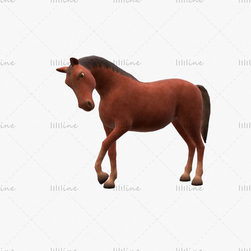 Model 3D animat cu cai