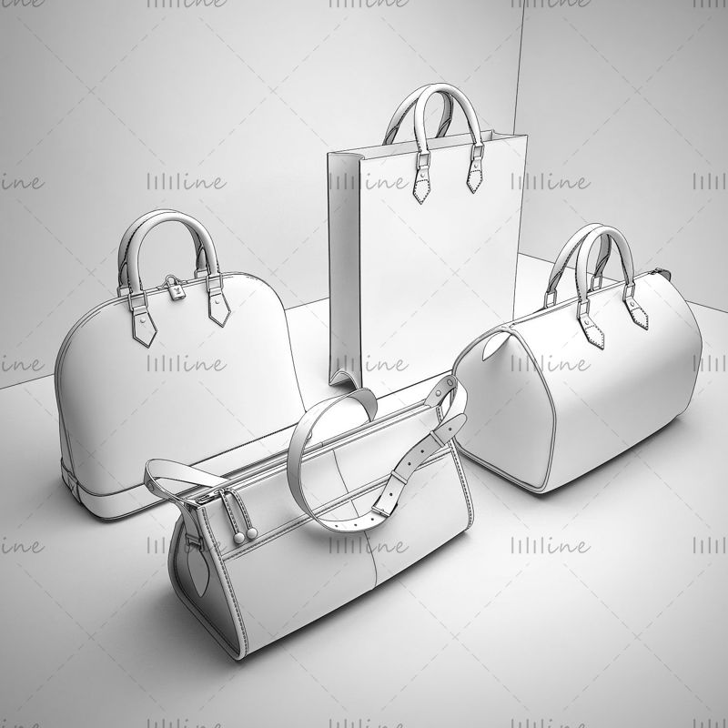 女性のハンドバッグの3Dモデル