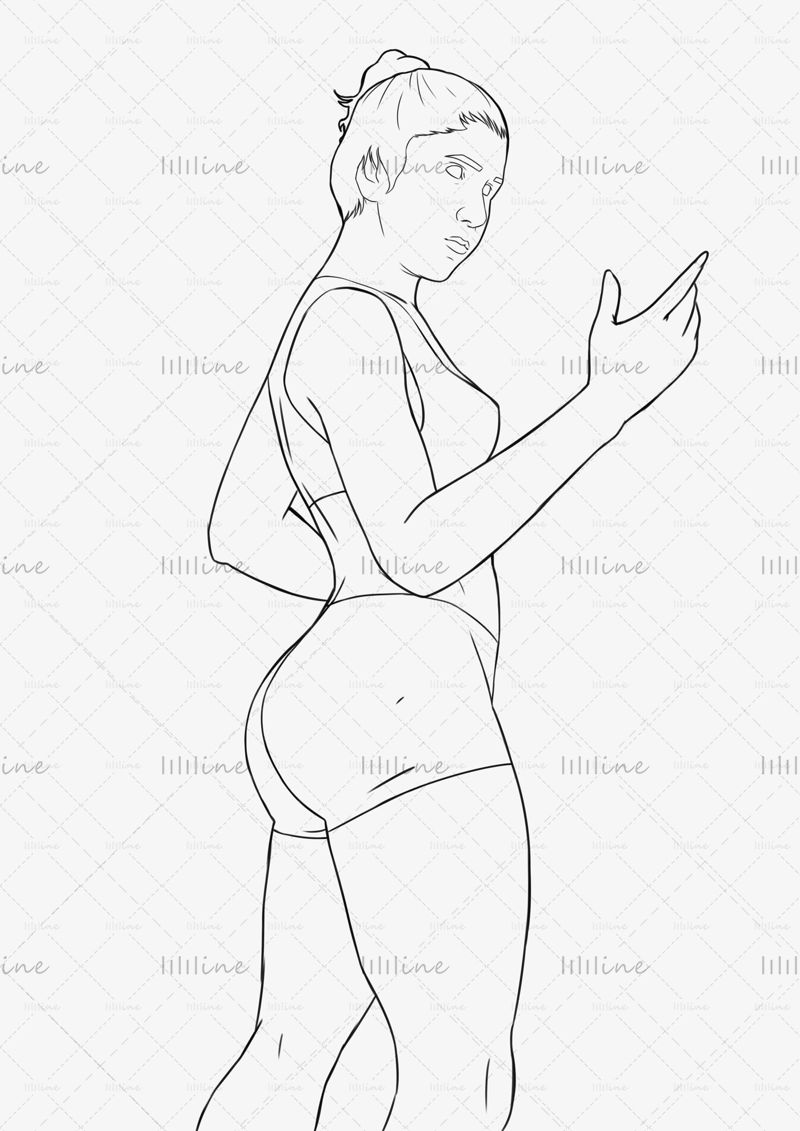 Filles pose illustration