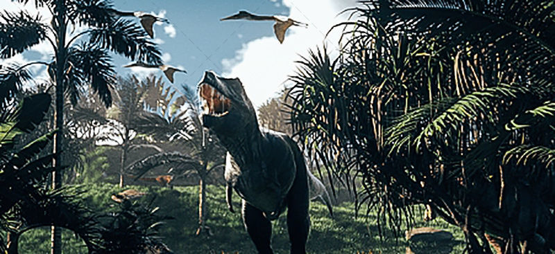 Jurassic world 3d scene dinosaur c4d model behemoth model ancient scene forest scene
