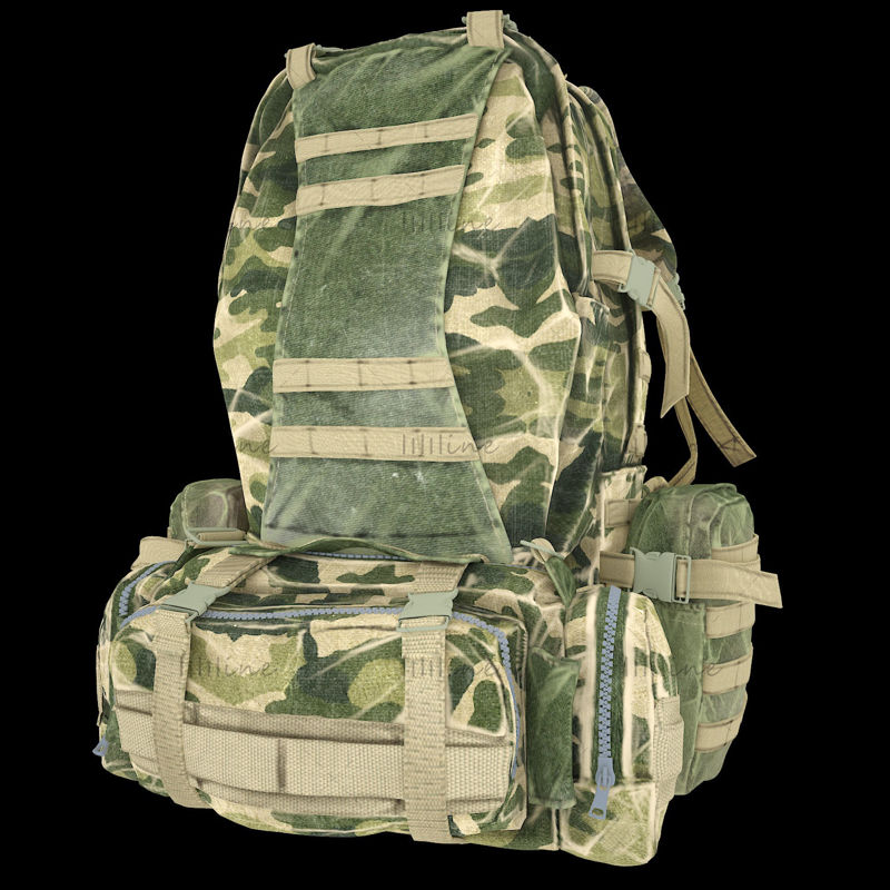 Военный камуфляжный рюкзак 3d модель