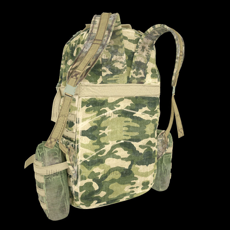 Vojenský maskovací batoh 3d model