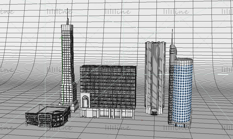 Building architectural c4d model 3d creative scene