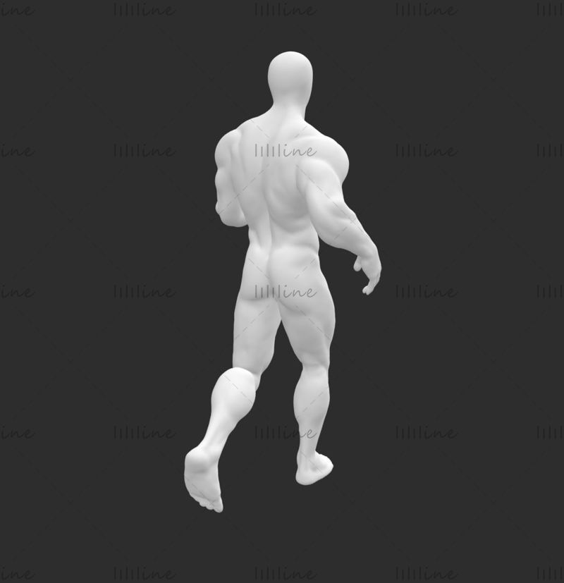 Super muskelløper mannlig mannequin 3d -utskriftsmodell