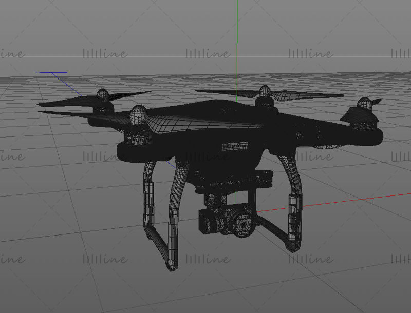 Wit minimalistisch drone 3D-model
