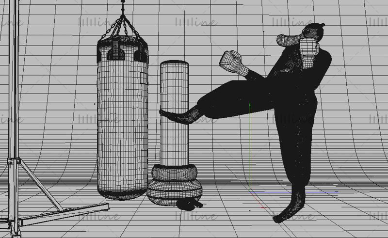Modèles 3D de personnage de sport de combat gratuit de style dessin animé