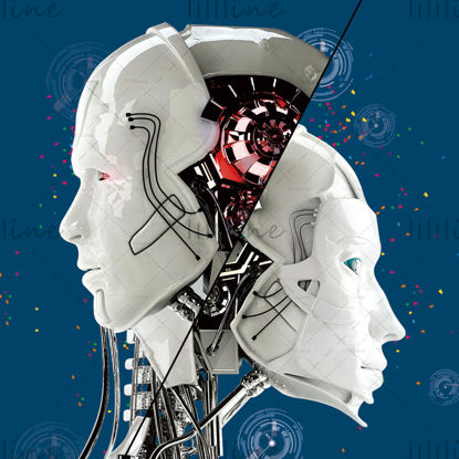 Илустрација интелигентног робота
