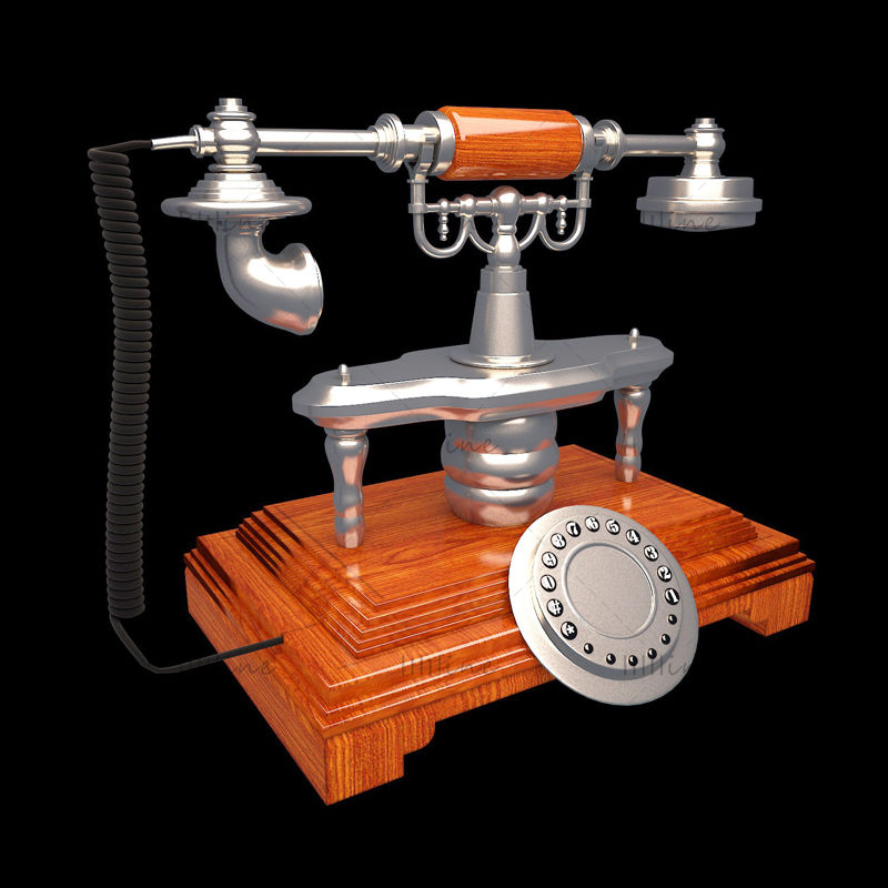 نموذج الهاتف العتيق ثلاثي الأبعاد