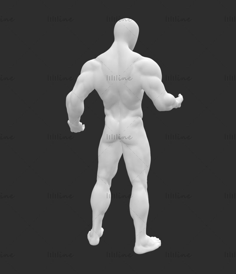 Male mannequin pumping iron 3d print model