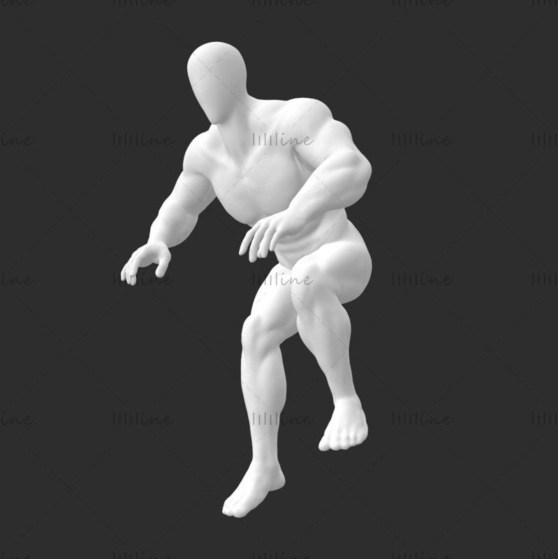 Riding bicycle super strong muscle male mannequin 3d print model