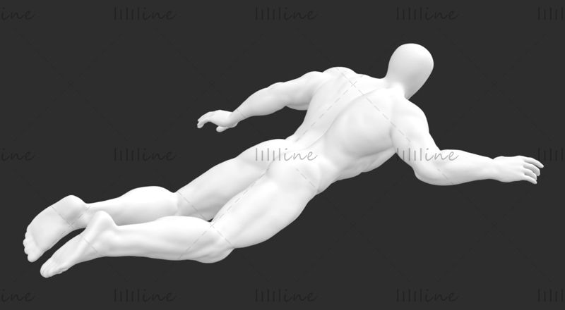 Ронилачки мушки манекен, супер снажни мишићни ронилац 3Д модел