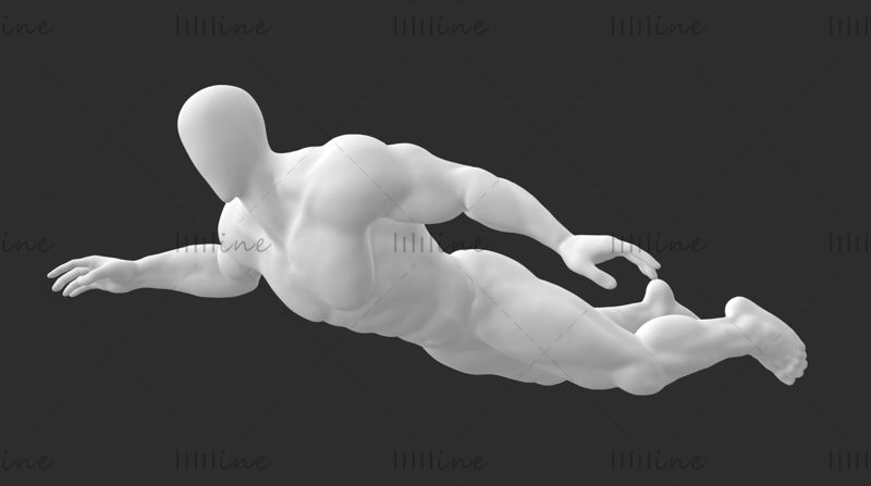 Dalış erkek manken süper güçlü kas dalgıç 3d baskı modeli