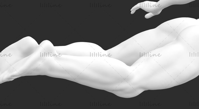 Mannequin masculin de plongée modèle d'impression 3d de plongeur musculaire super fort