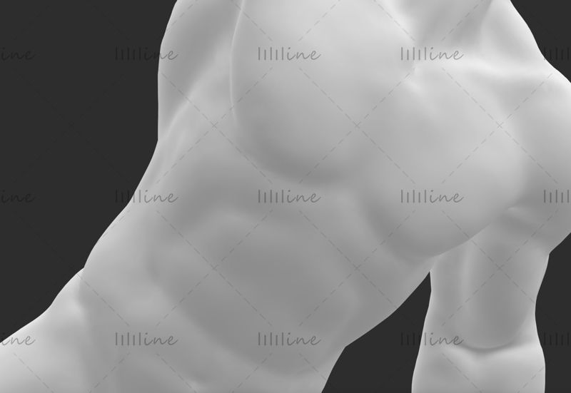 Potapljaški moški maneken super močan potapljač mišic 3d model tiskanja