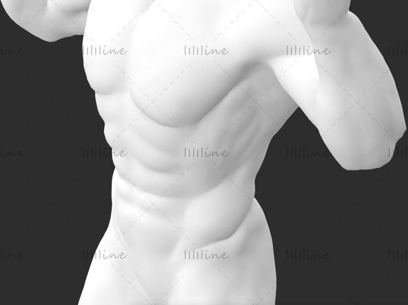 Super strong muscle parachute jumping male mannequin 3d print model