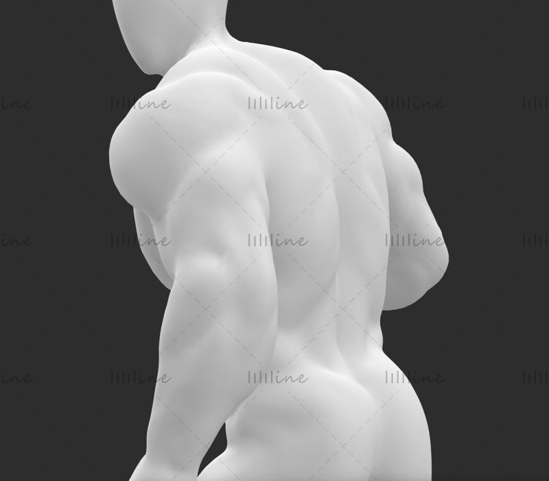 Manequim masculino super forte de patinação no rolo muscular modelo impresso em 3D