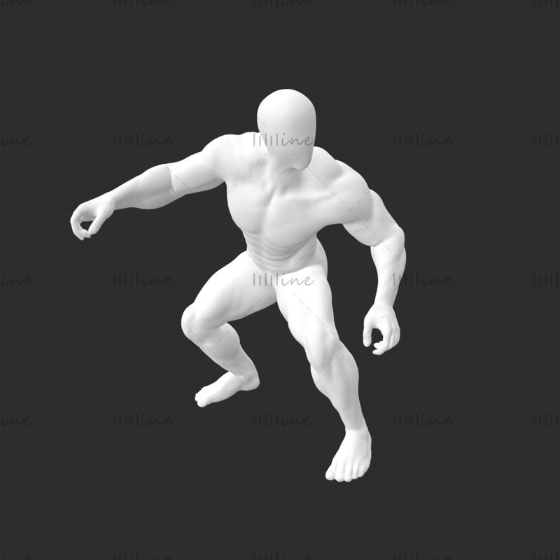 超强肌肉冲浪男模特冲浪者 3d 打印模型