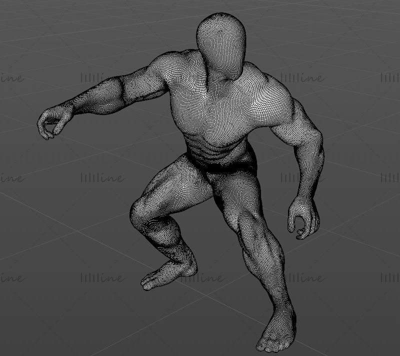 Super strong muscle surfing male mannequin surfer 3d print model