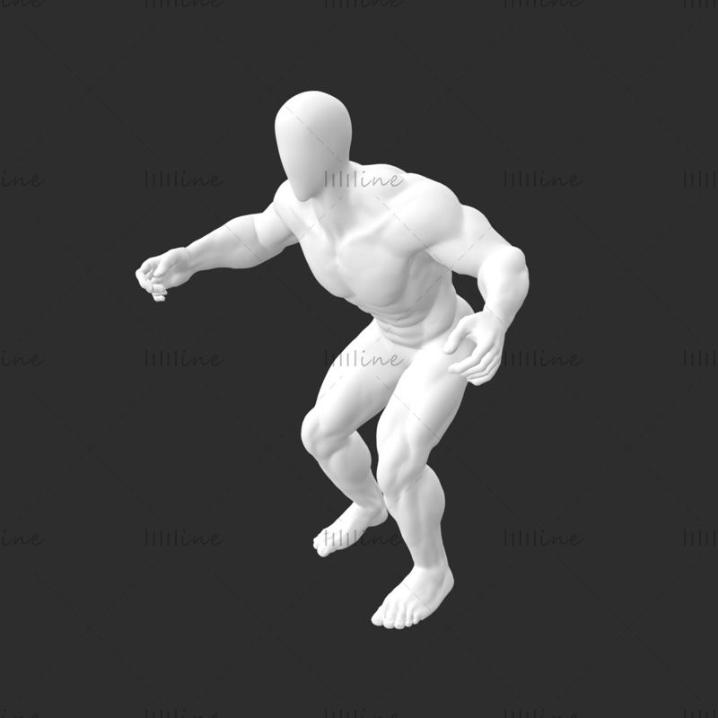 Супер здрав мускулен ски модел Мъжки манекен 3d принт модел
