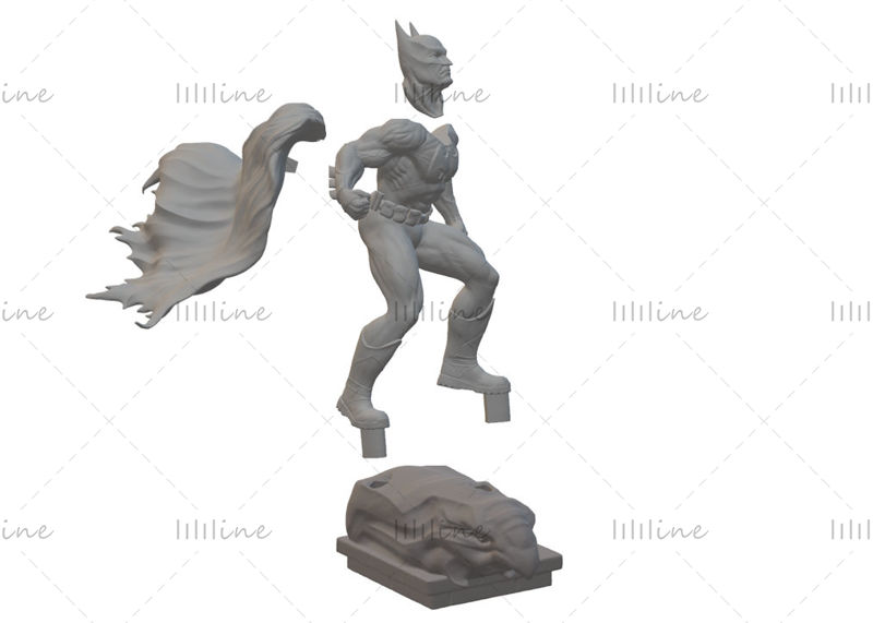 Modello 3D della statua di Batman - Pronto per stampare il modello di stampa 3D