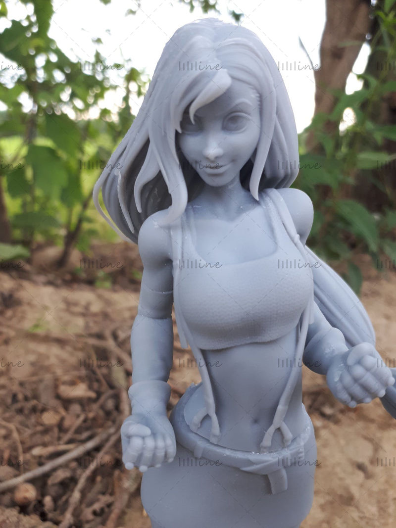 Tifa lockhart socha 3D model STL pro 3D tisk