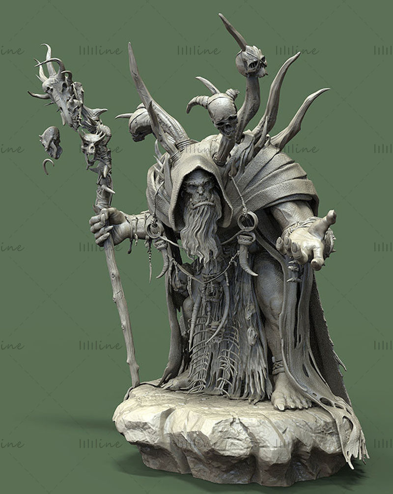 File Stl del modello stampato in 3D di Gul'dan World of Warcraft per la stampa 3D