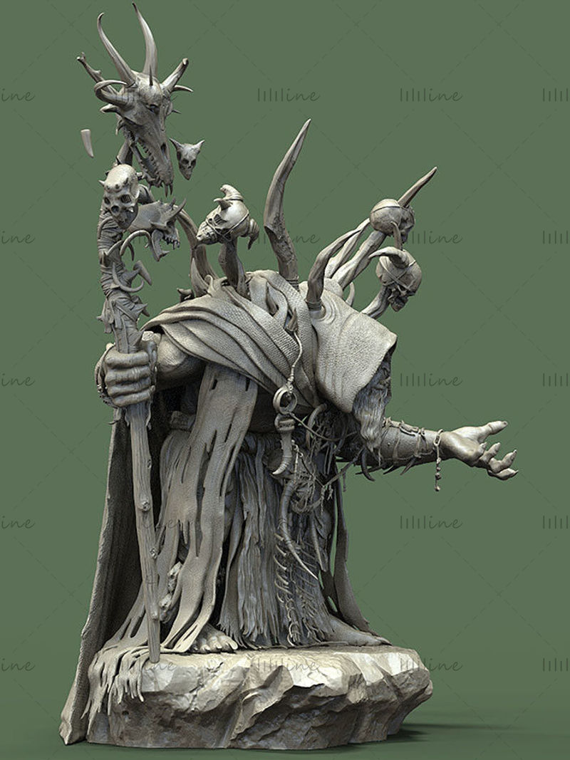 Stl-файл 3D-печатной модели Gul'dan World of Warcraft для 3D-печати