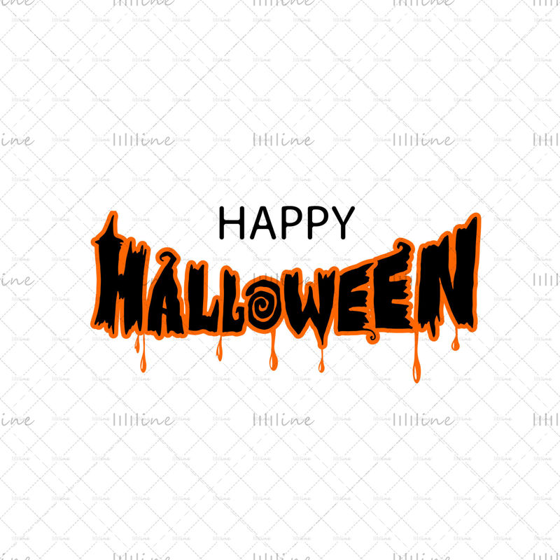 Happy Halloween digital håndbokstaver