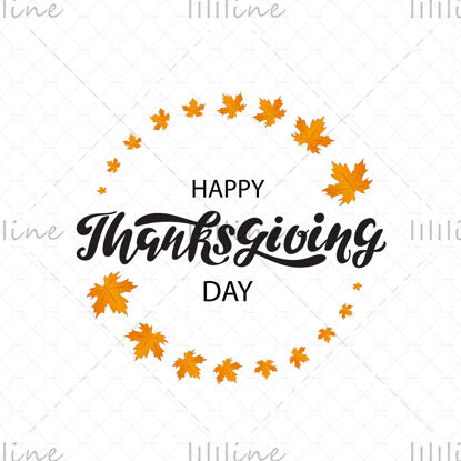 Happy Thanksgiving day digital hand lettering