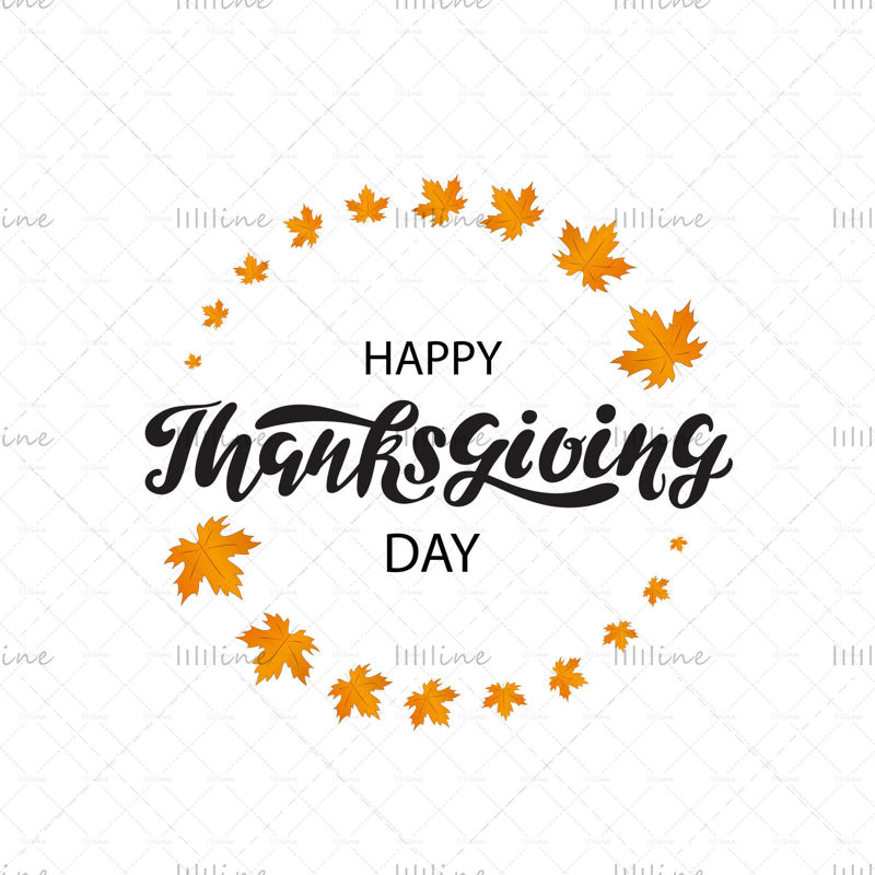 Joyeux jour de Thanksgiving lettrage à la main numérique