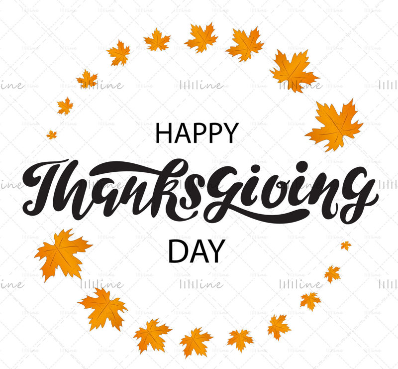 Joyeux jour de Thanksgiving lettrage à la main numérique