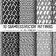 10 seamless tilted bricks and triangles patterns