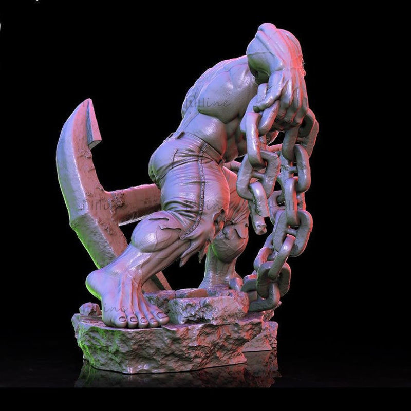 A Hulk Just STL digitális ábrafájl -formátumú 3D nyomtató CNC -útválasztó terméke egyedül
