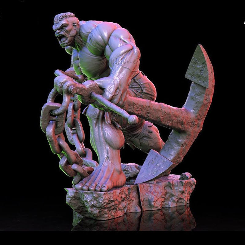 A Hulk Just STL digitális ábrafájl -formátumú 3D nyomtató CNC -útválasztó terméke egyedül
