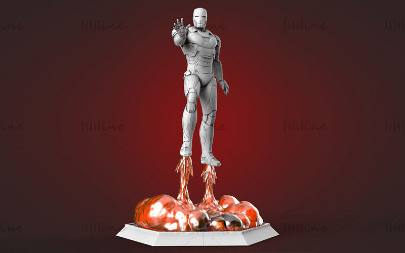 Iron man 3D model STL pro 3D tisk CNC router vyřezávaný