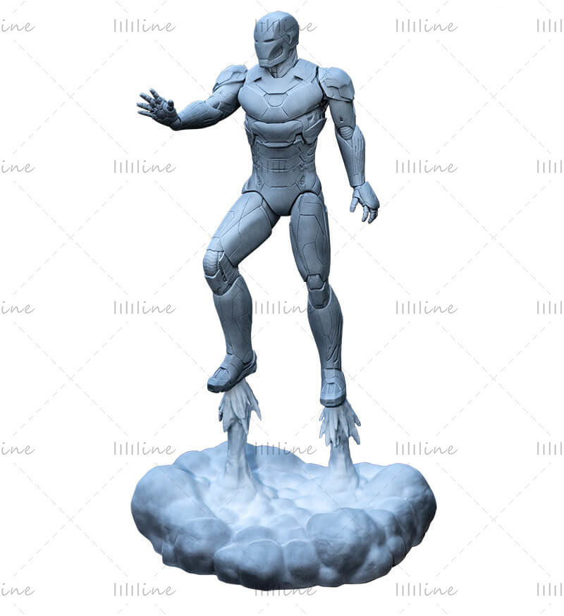 Iron man modèle 3D STL pour routeur CNC d'impression 3D sculpté