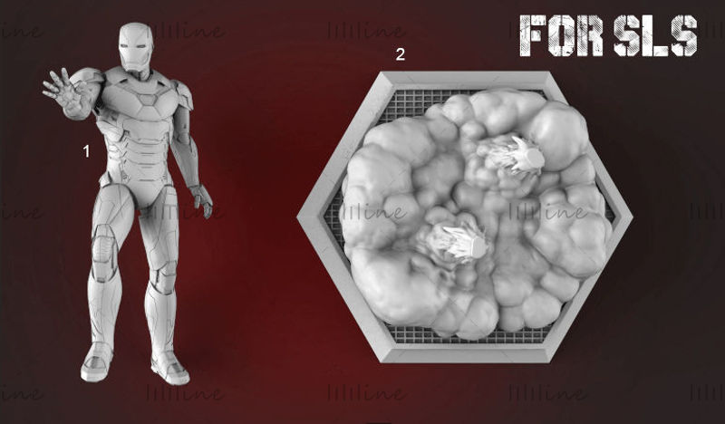 Iron man modelo 3D STL para impresión 3D enrutador CNC tallado