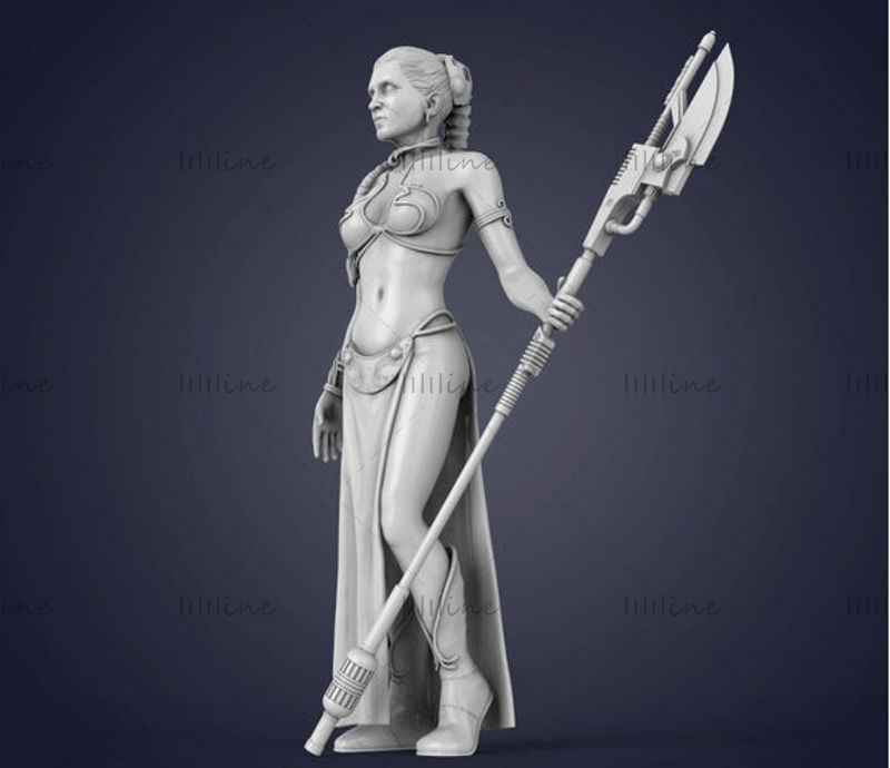莱娅公主雕像 3D 模型，用于 3D 打印 CNC雕刻机