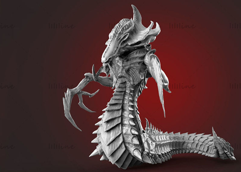 用于 3D 打印星际争霸刺蛇雕像3D模型 STL